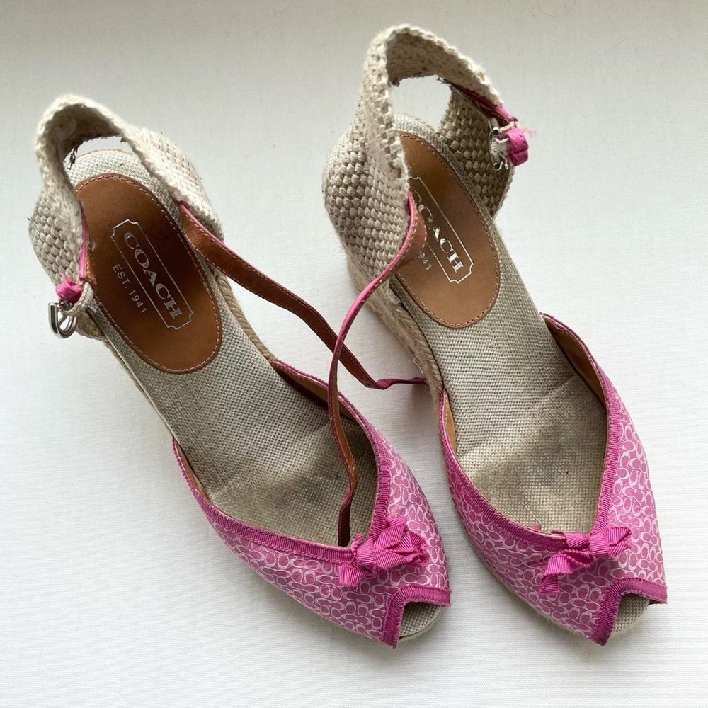Coach Fuchsia Espadrille Wedges